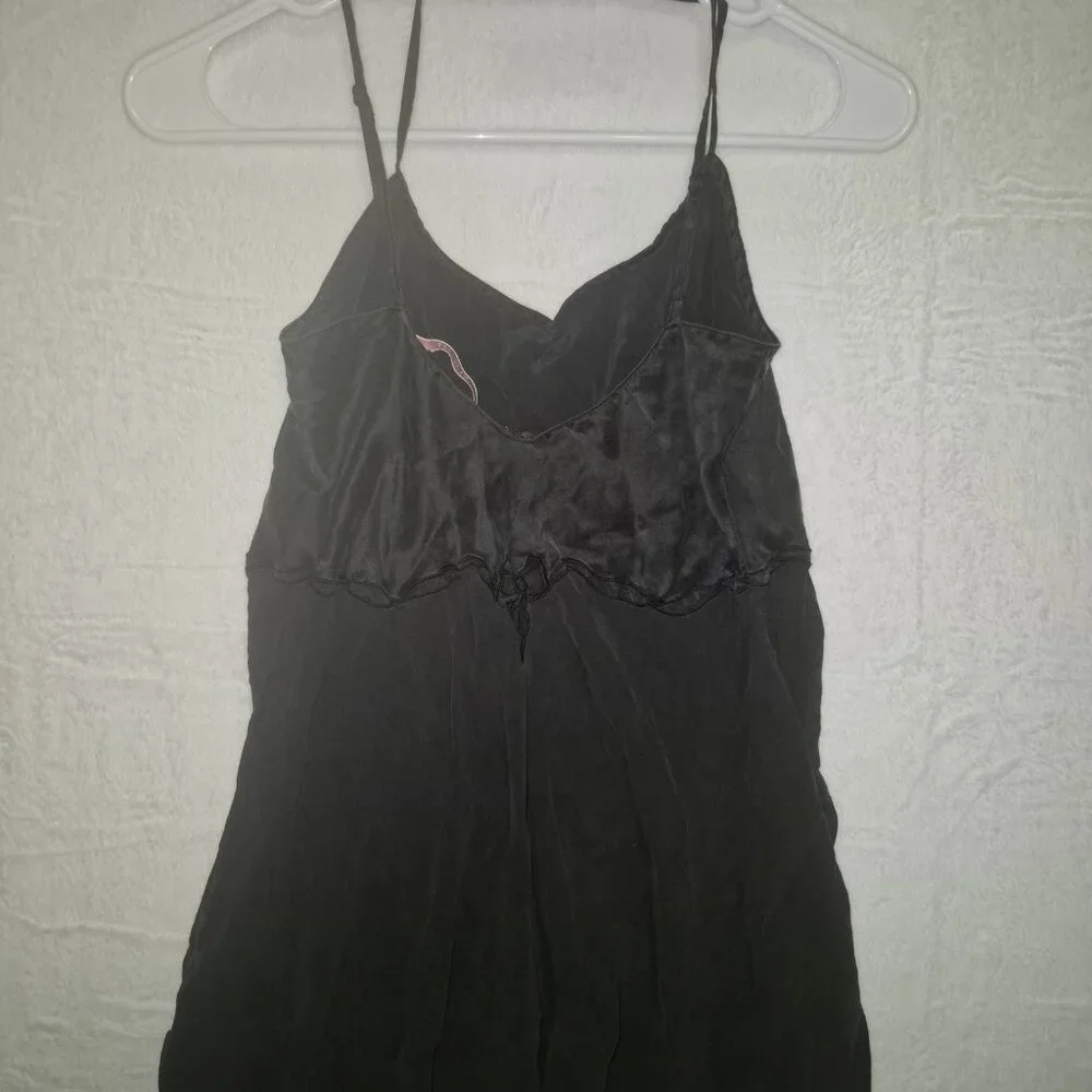 Victoria’s Secret Black Chiffon Floral Slip Chemise – Small, Romantic Y2K Linger - Picture 2 of 9